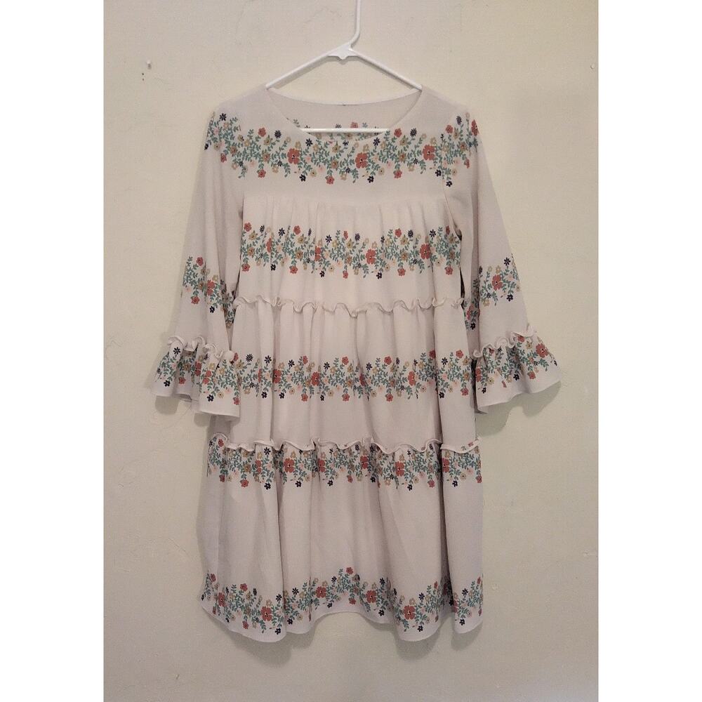 Violet Weekend Loose Fitting White Floral Dress